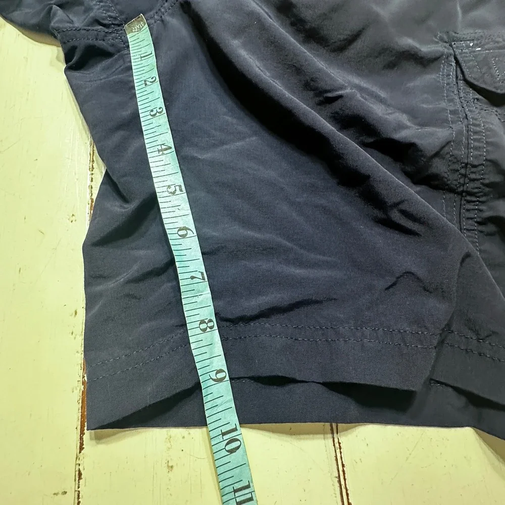 L.L. Bean Cargo Swim Trunks Quick Dry Striped Nylon Lined Shorts Men L 011G2 USA